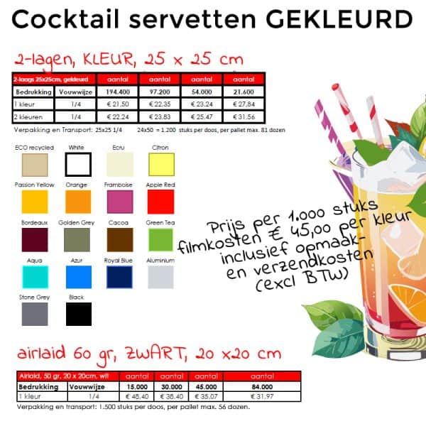 Cocktail Servet KLEUR - Afbeelding 5