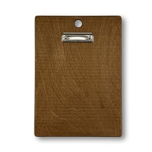 Holz mit Stahlklemme